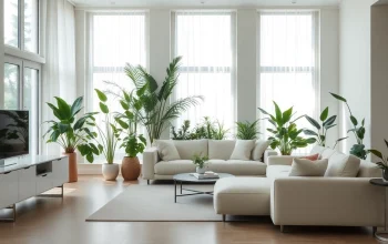 Un salon moderne mettant en avant un style de vie élégant et convivial.