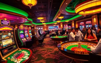 Des joueurs enthousiastes célébrant leurs gains dans des casinos Bitcoin, avec des tables de poker et des machines à sous colorées.
