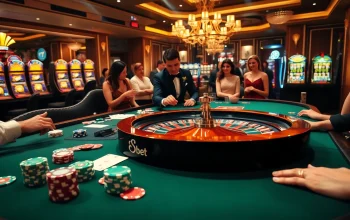 Experience the thrill of gaming at Fsbet, featuring a luxurious roulette table and engaged players.